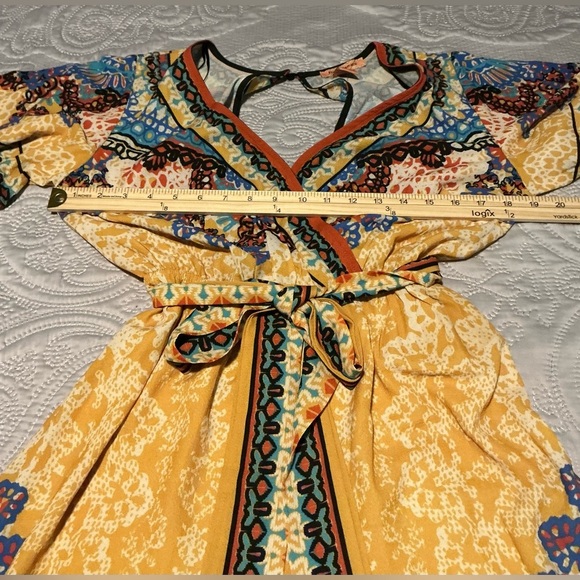 Flying Tomato Bohemian Yellow and Blue Jumpsuit - Picture 7 of 15